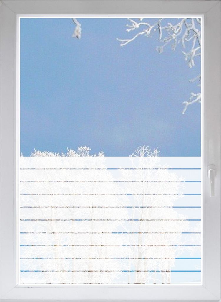 INDIGOS UG Glasdekorfolie Fensterfolie Sichtschutzfolie Sonnenschutz Streifen satiniert blickdicht - 600mm Breite x 500mm Höhe