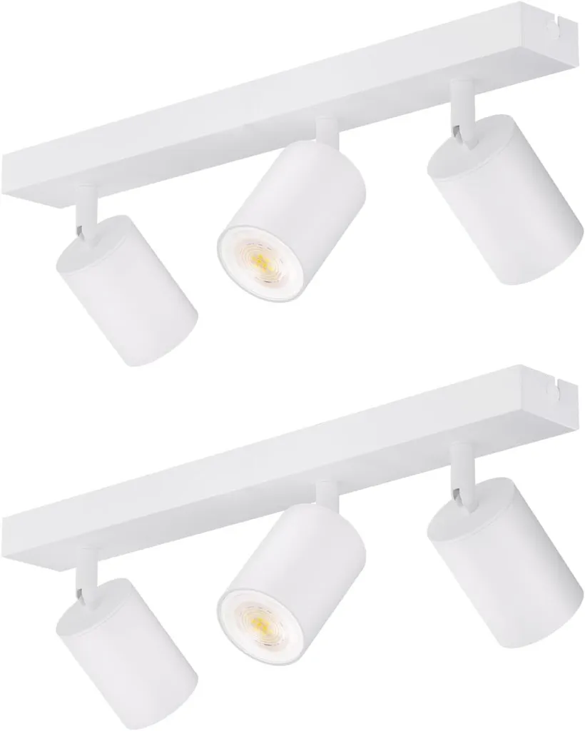ZMH Plafoniera Bianca GU10 3 Luci: Faretto Orientabile Corridoio Moderno