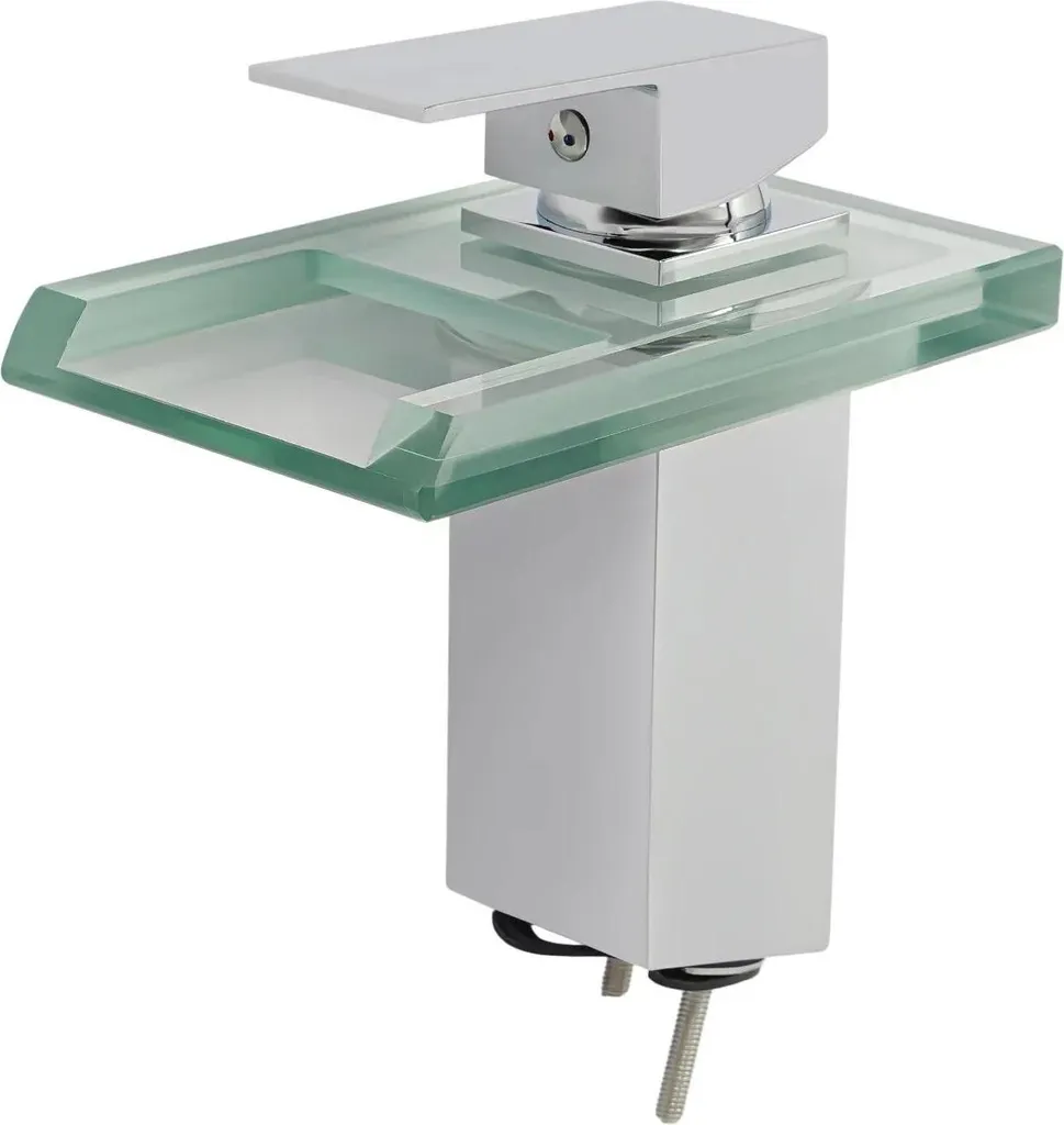 Rubinetto Per Lavabo Da Bagno Con Cascata, Rubinetto Per Lavabo Da Bagno Con Cascata Rubinetto Per Lavabo Monocomando Con Design A Cascata Concavo In Acciaio Inossidabile 89797328