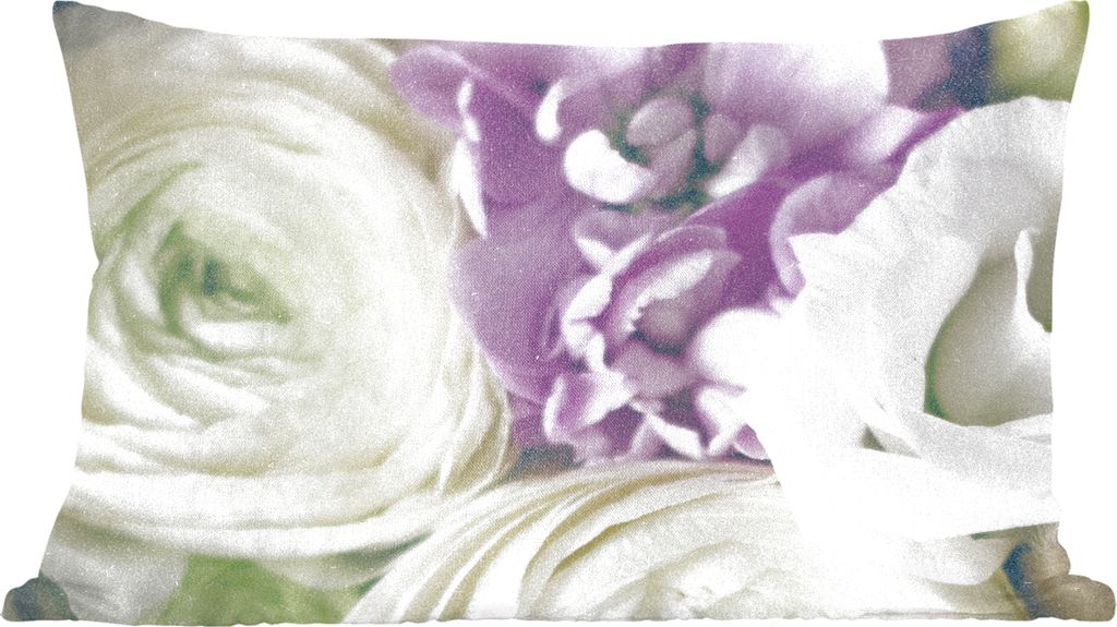 MuchoWow Zierkissen Sofakissen Wohnzimmer Dekokissen 60x40 cm Blumen - Rosen - Natur - Kopfkissen - Polster mit Foto