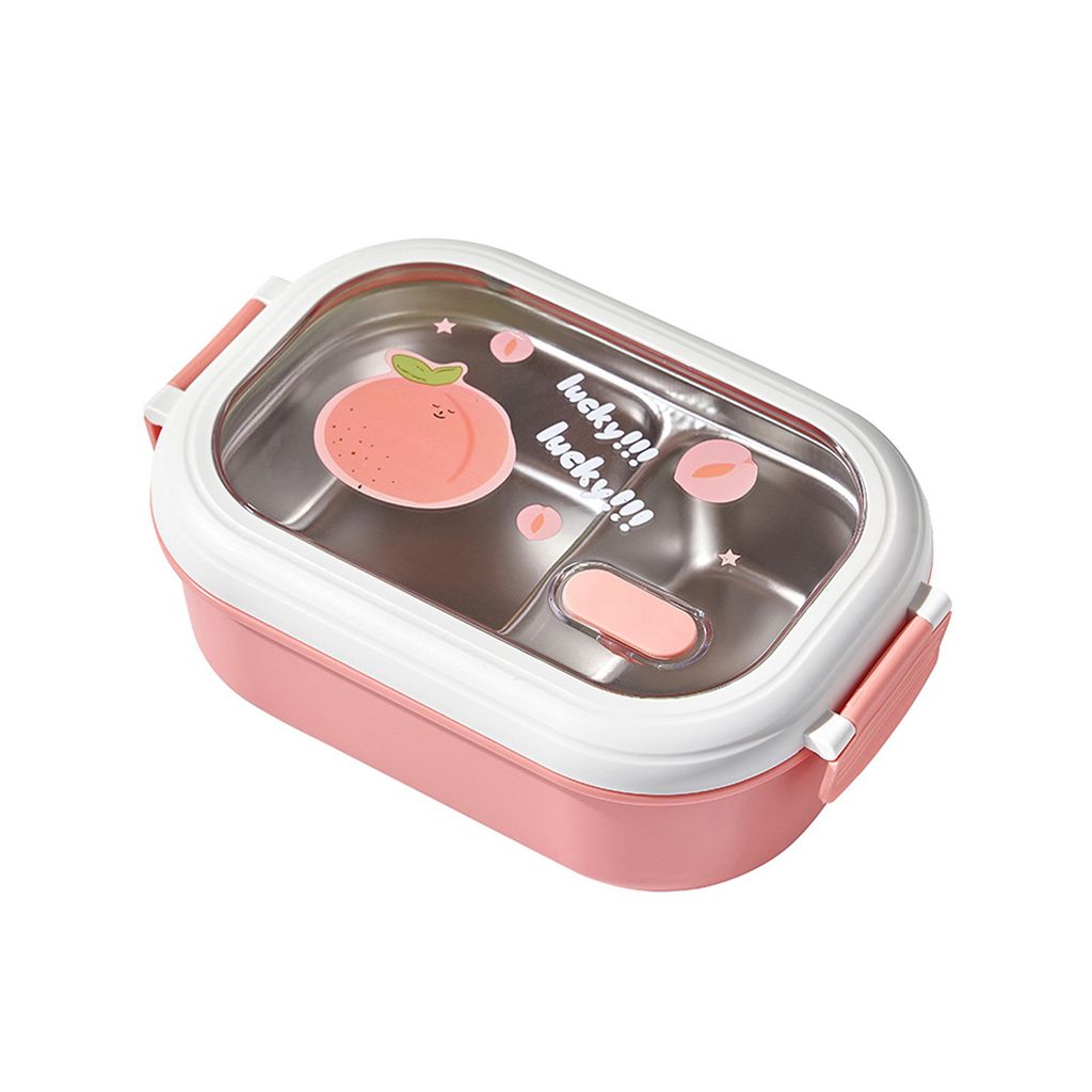 1000 ml Lunchbox, mikrowellengeeignet, großes Fassungsvermögen, hitzebeständiges Fach, Obstdruck, Bento-Box für Studenten, Firmengebrauch