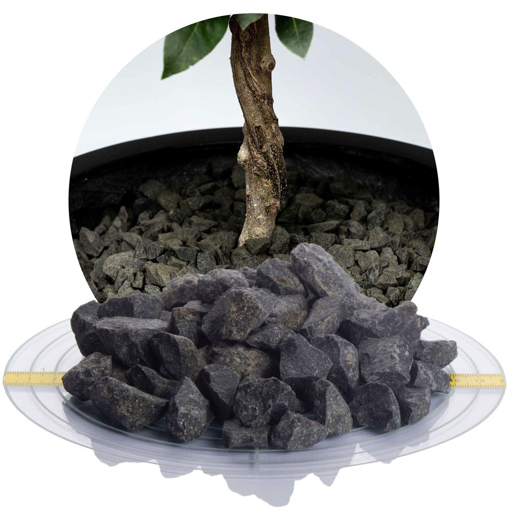 Schicker Mineral-Basalt Ziersplitt anthrazit 25 kg-16-22mm Produktbild 