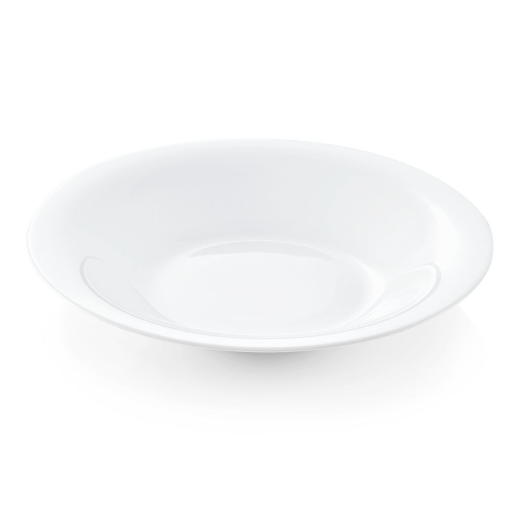 6x Teller tief Uni Ø 25 cm, weiß Opalglas