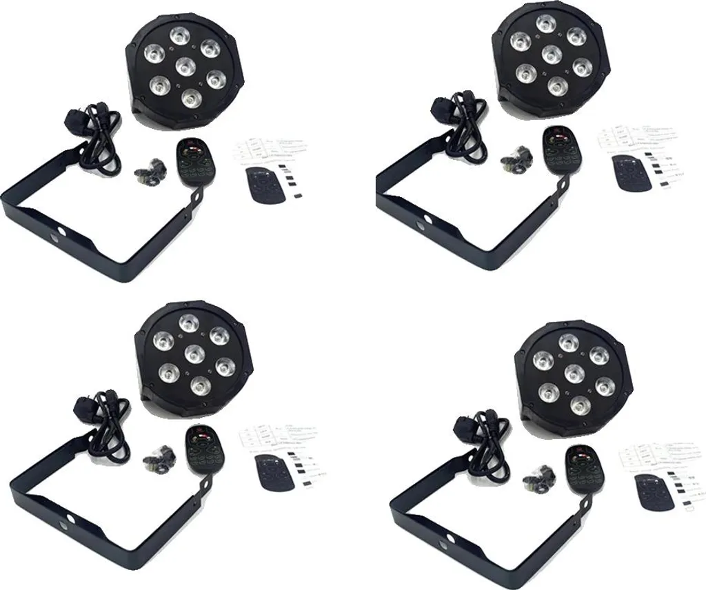 Projecteur Lavabo LED 7x18W RGBWAUV DMX sans Fil - Pack de 4 Prise EU