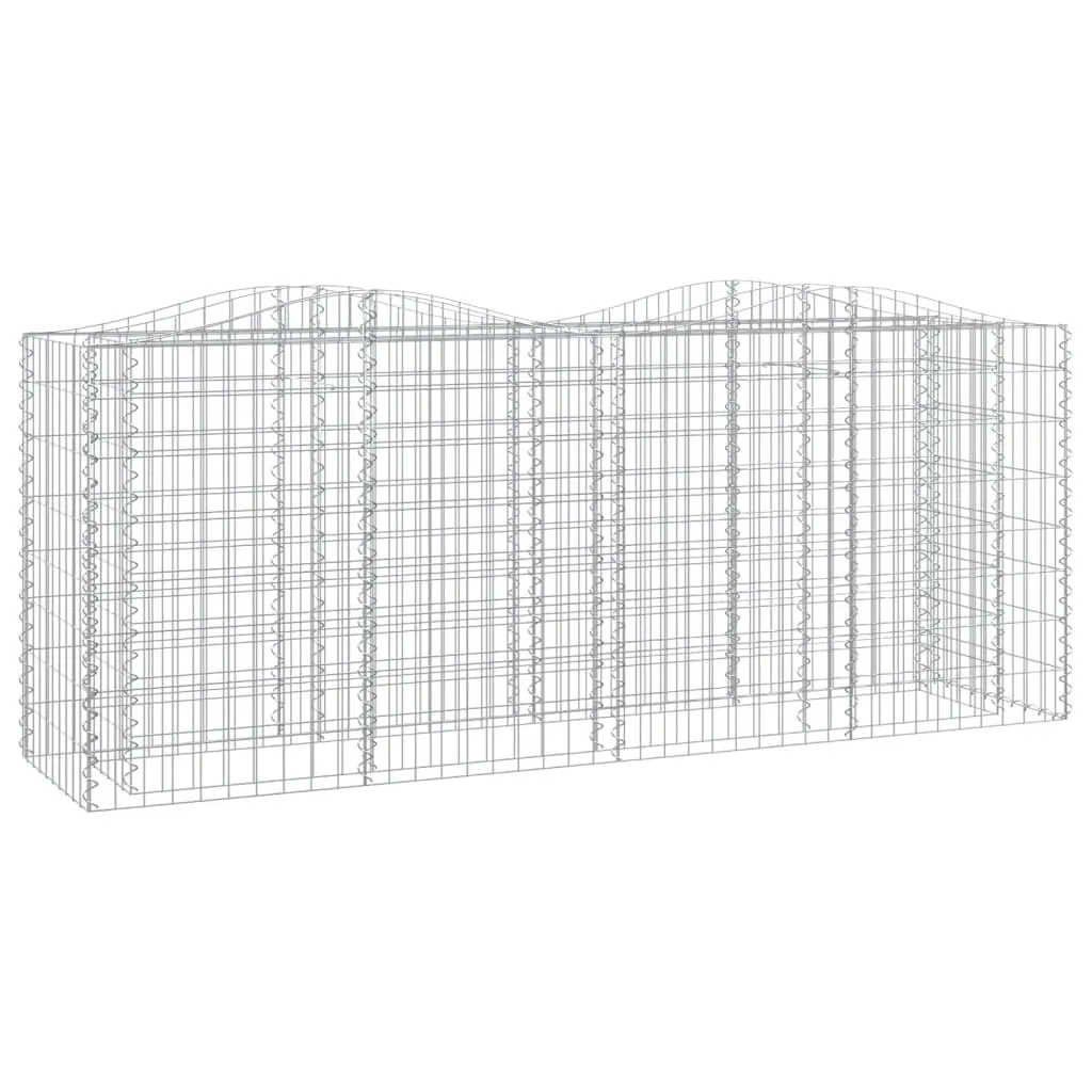 Lit de jardin en gabion avec arche pour plantes grimpantes 200x50x100 cm