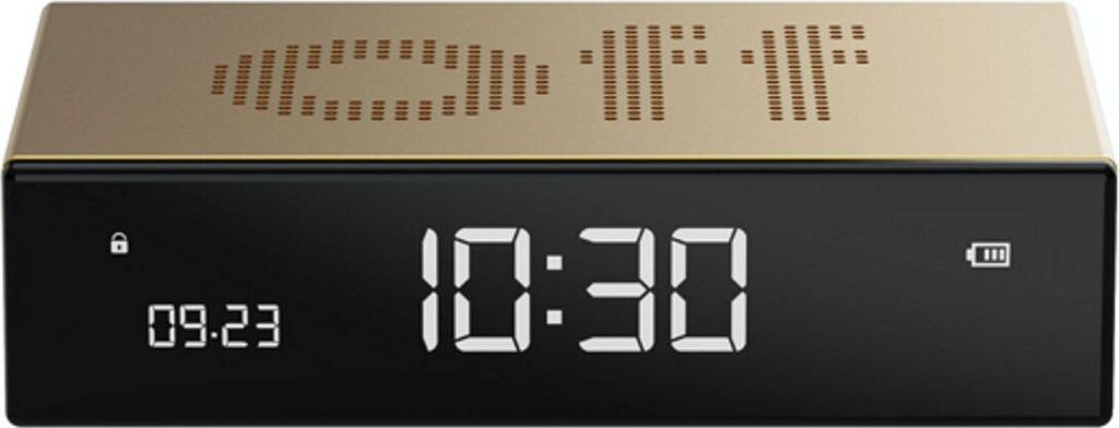 Lexon LR152D Digitalwecker Flip Premium Wecker Goldfarben Produktbild 