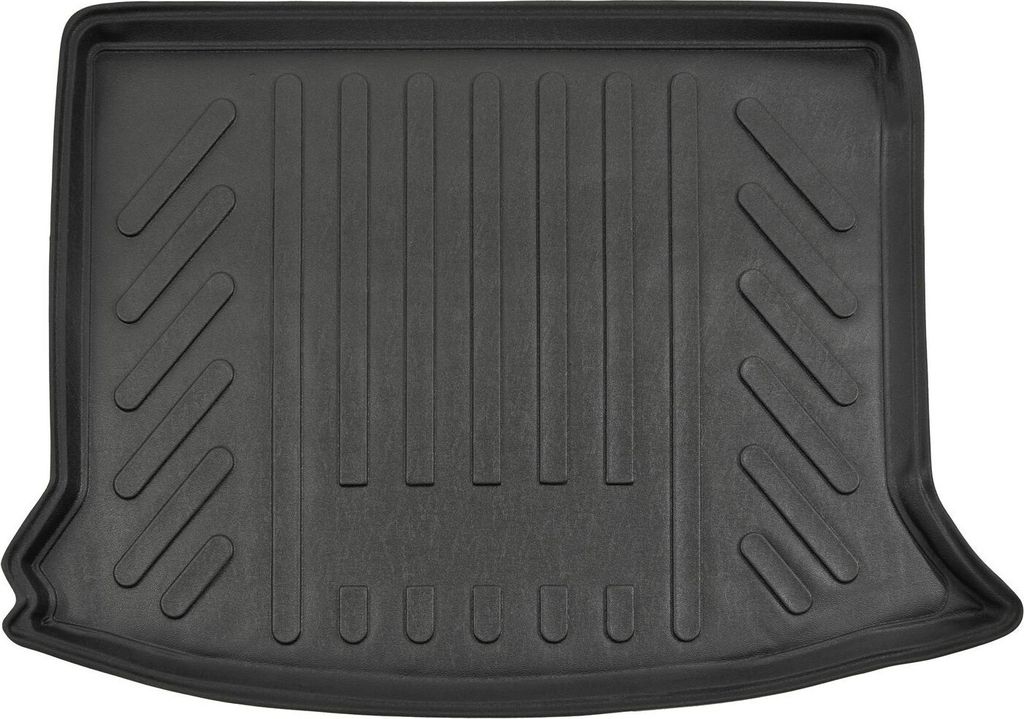 SCOUTT | Kofferraumwanne Laderaumwanne Kompatibel mit Dacia Sandero 2008-2012, mit Hoher Rand, Kofferraum-Schutzmatte, Geriffelt, Aufrollbar, Schwarz