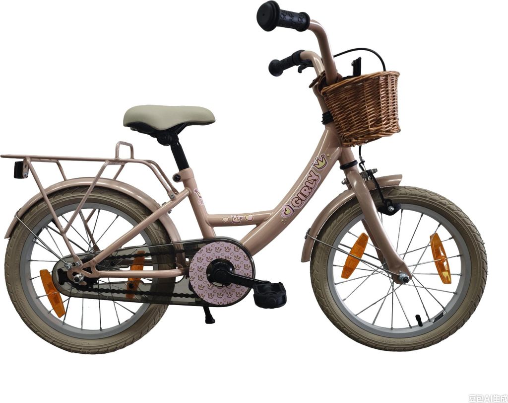 Bikefun Kinderfahrrad girly 16 Zoll - mit Korb und Bremsnabe - rosa