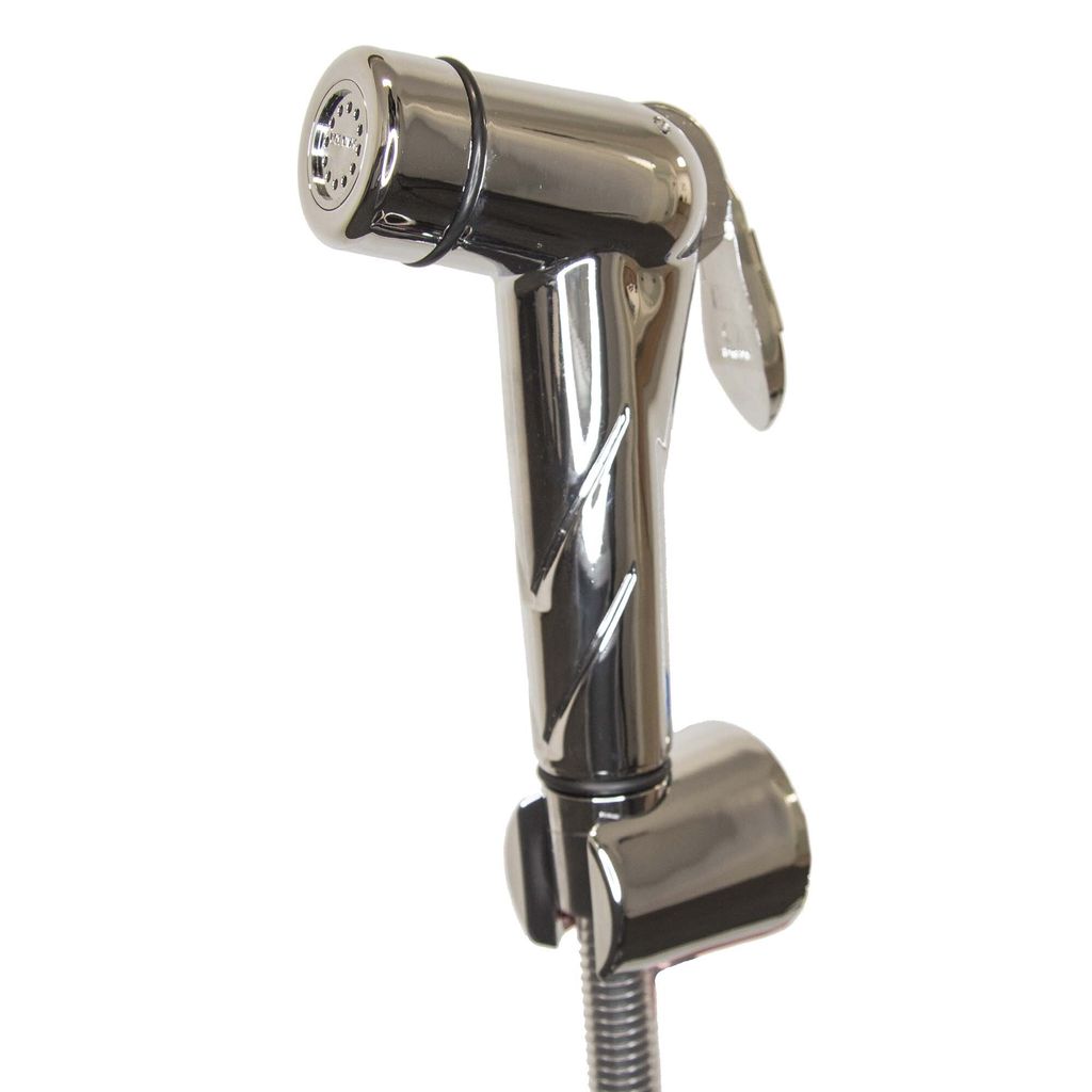 tecuro Bidet WC Handbrause Set SHATTAF, chrom, 1-strahlig, 1,20 m Schlauch und Wandhalter