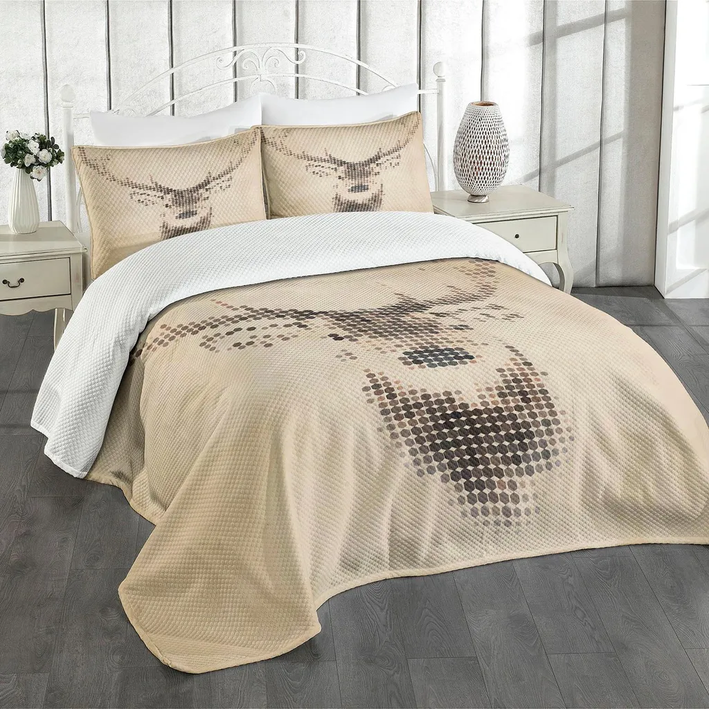 Copriletto Cervo ABAKUHAUS Hirsch Rosso | Stile Chalet Retrò 264x220