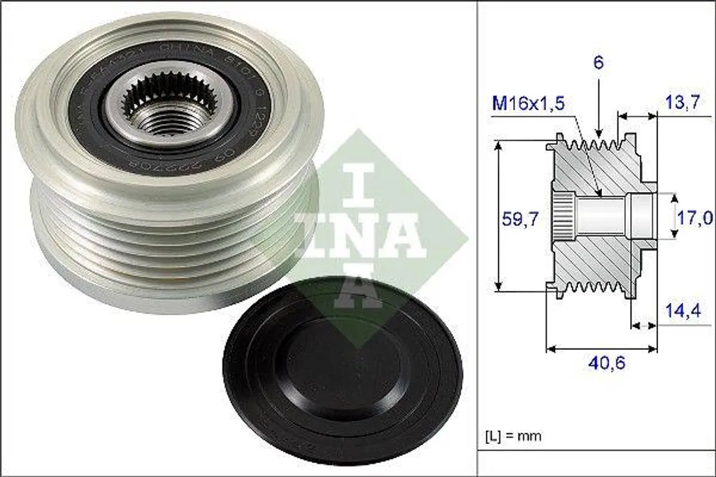 Poulie débrayable alternateur INA 535 0228 10 pour Astra J et Cruze