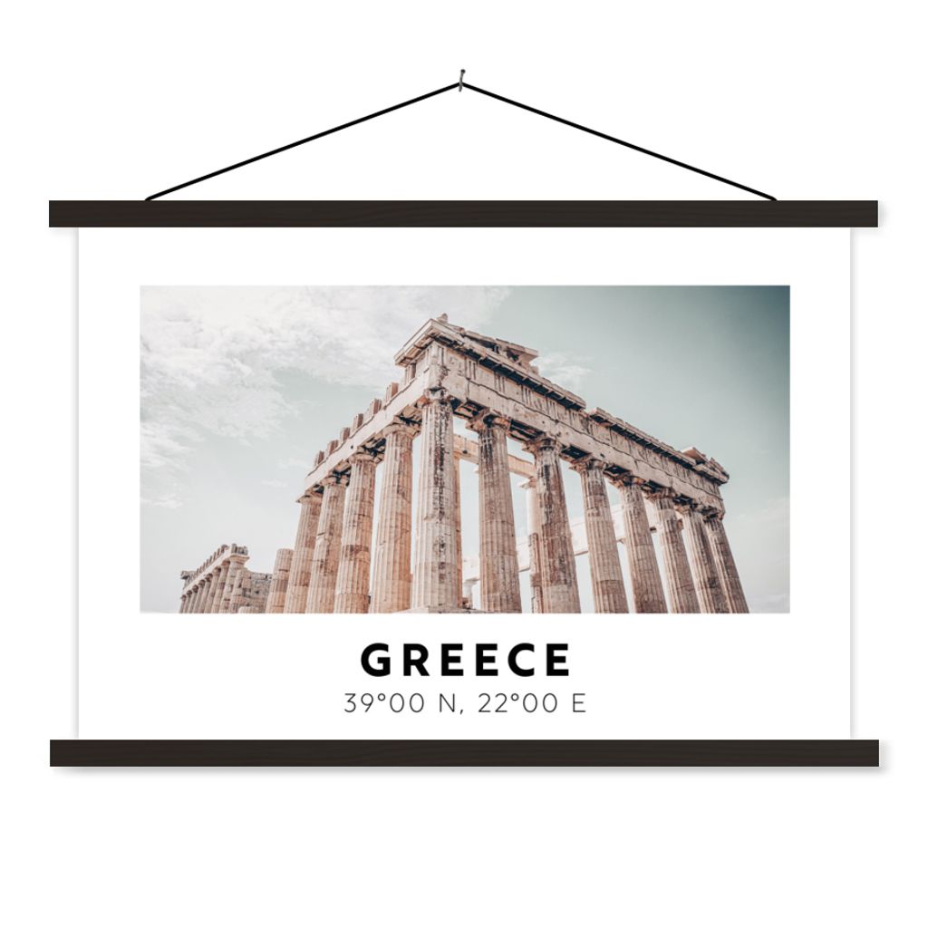 MuchoWow Textilposter Parthenon - Griechenland - Athen 60x40 cm mit schwarzem Rahmen - Hölzernes