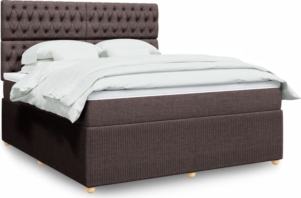 Maison Exclusive - Boxspringbett mit Matratze Dunkelbraun 180x200 cm Stoff
