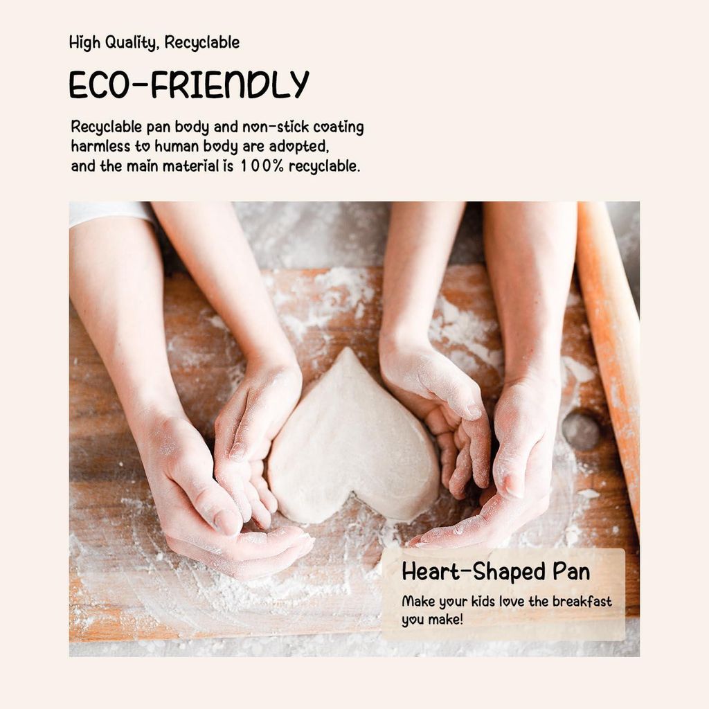 EliteHoff Herzform-Pfanne Mit Granitbeschichtung - Perfekt Für Pancakes & Kekse