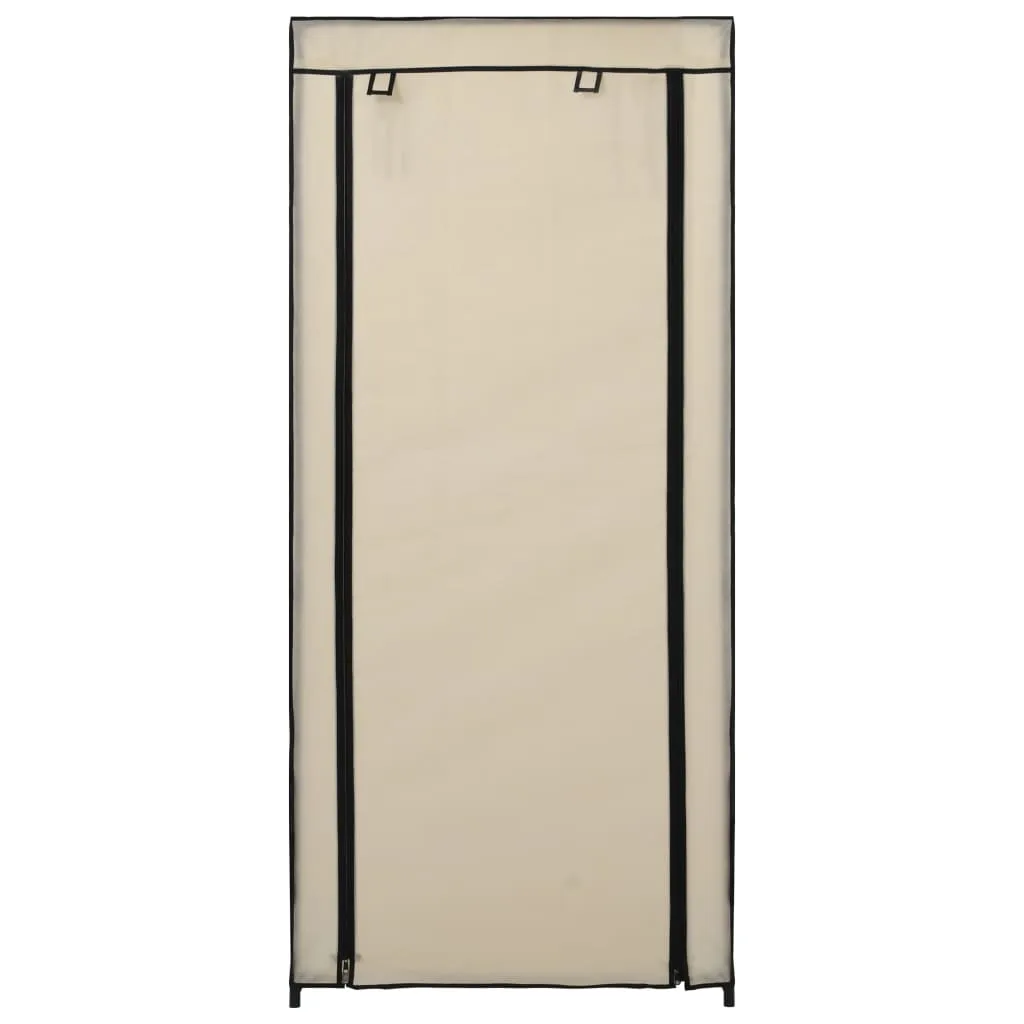 Étagère à chaussures avec housse de protection blanc crème compacte - 10