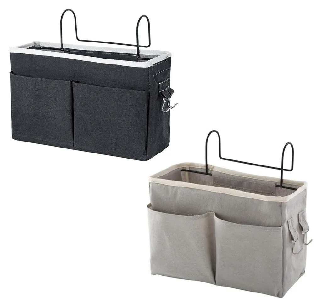 Panier mural pliable lot de 2 organisateurs de lit en tissu lin