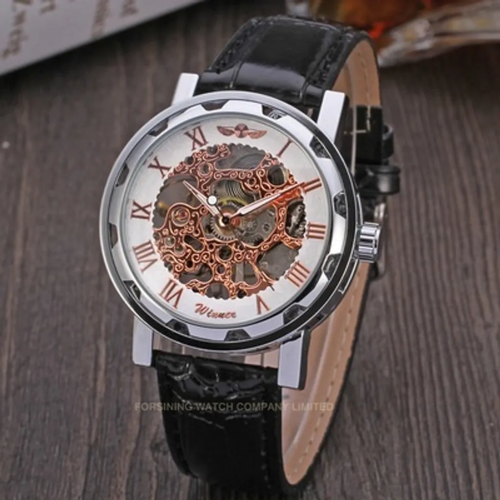 Orologio Uomo Winner Rey KP14454 Automatico - Eleganza Nero e Blu - 4