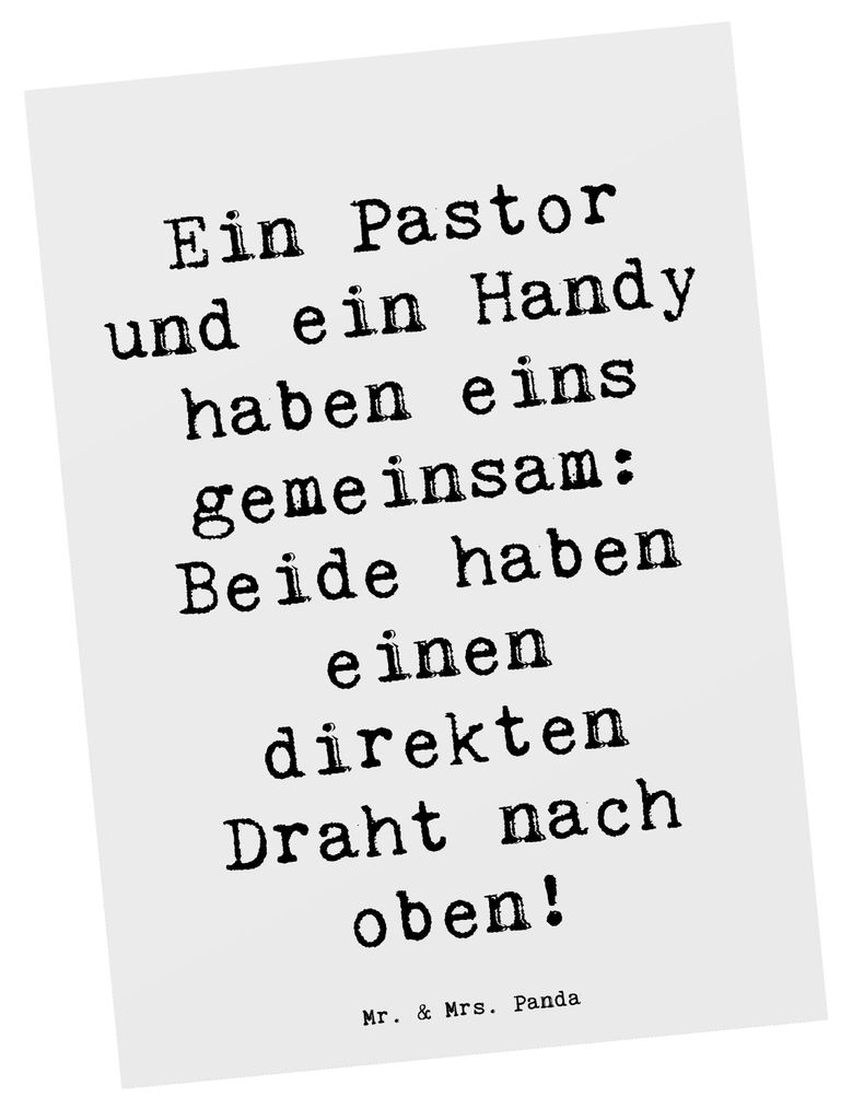 Mr. & Mrs. Panda Postkarte Spruch Pastor Verbindung - Weiß - Geschenk, Grußkarte, Postkarten, Geistlicher Leiter, Berufsleben, Pfarrer, Fotokarte...