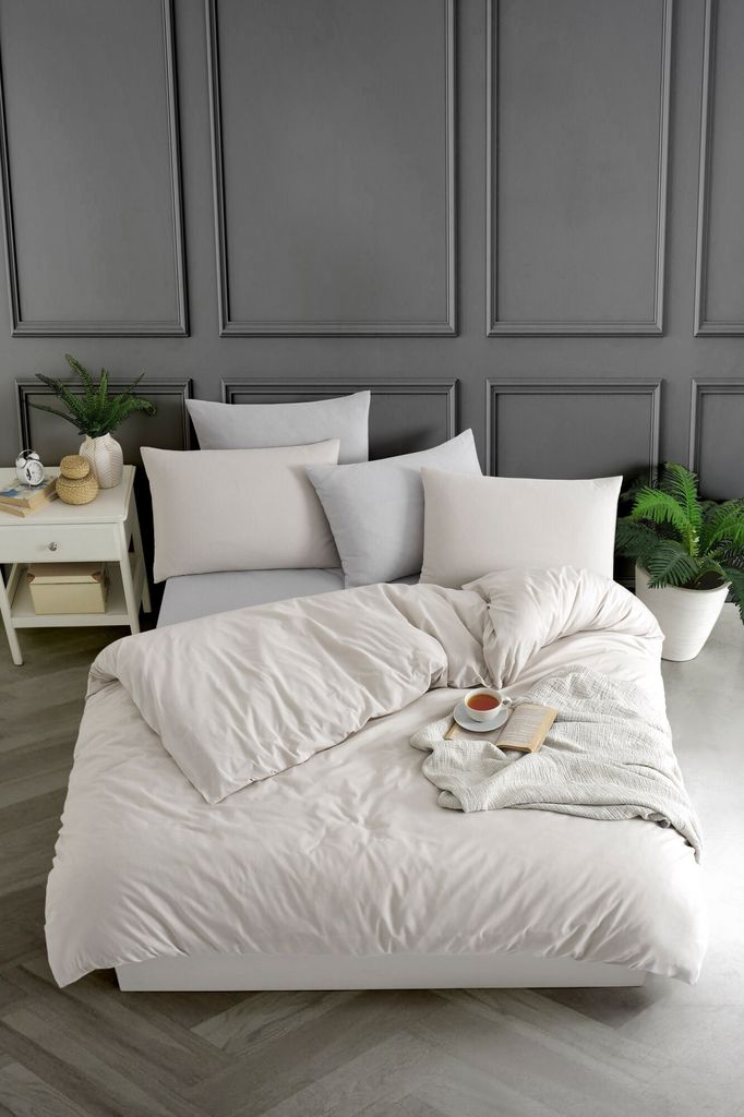 L'Essentiel Linge de Maison, Yarn Dyed - Beige, Beige, Einzelbettbezug-Set (DE), 70 % BAUMWOLLE / 30 % POLYESTER, 135 x 200 cm