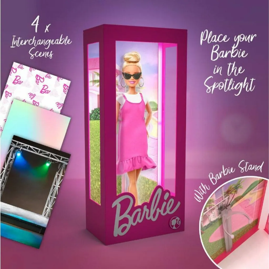 Présentoir Barbie avec éclairage LED - Vitrine d'exposition rigide - 17