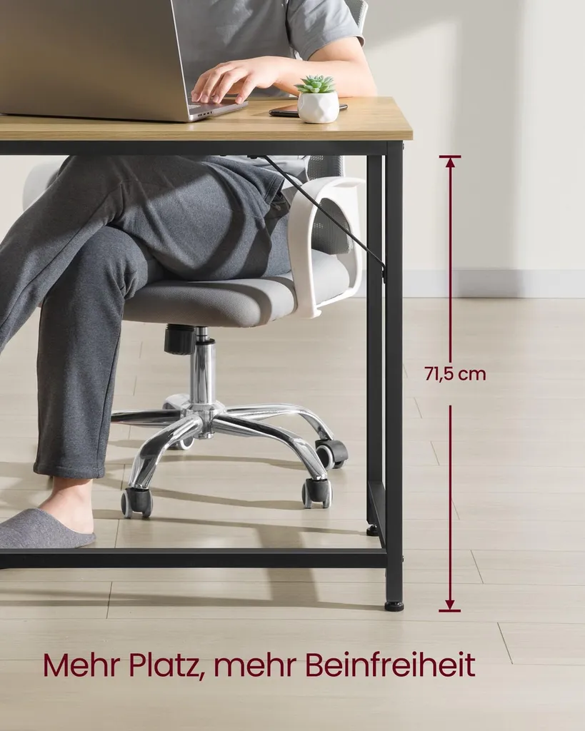 Bureau avec structure métallique moderne - Modèle Loft Industriel - Noir - 3