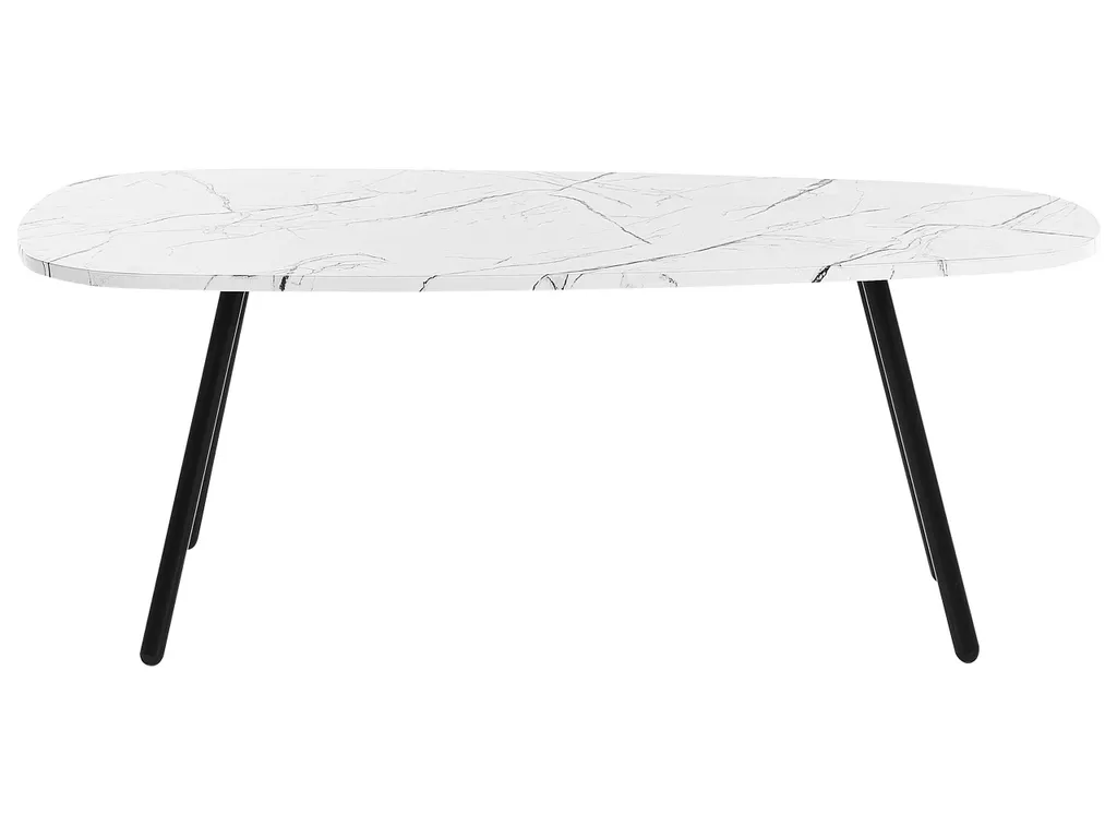 Table de Salon Rectangulaire Design Moderne en Blanc et Noir 110 cm - 4