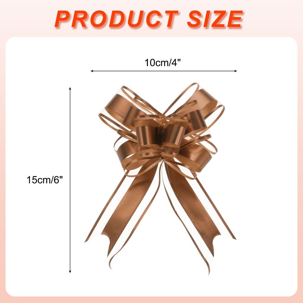 20 Stš¹ck Gro?e Geschenkschleife, 10cm Ziehschleife Geschenk Dekoschleife fš¹r Basteln Hochzeit Geburtstag Geschenkverpackung(Kaffee)