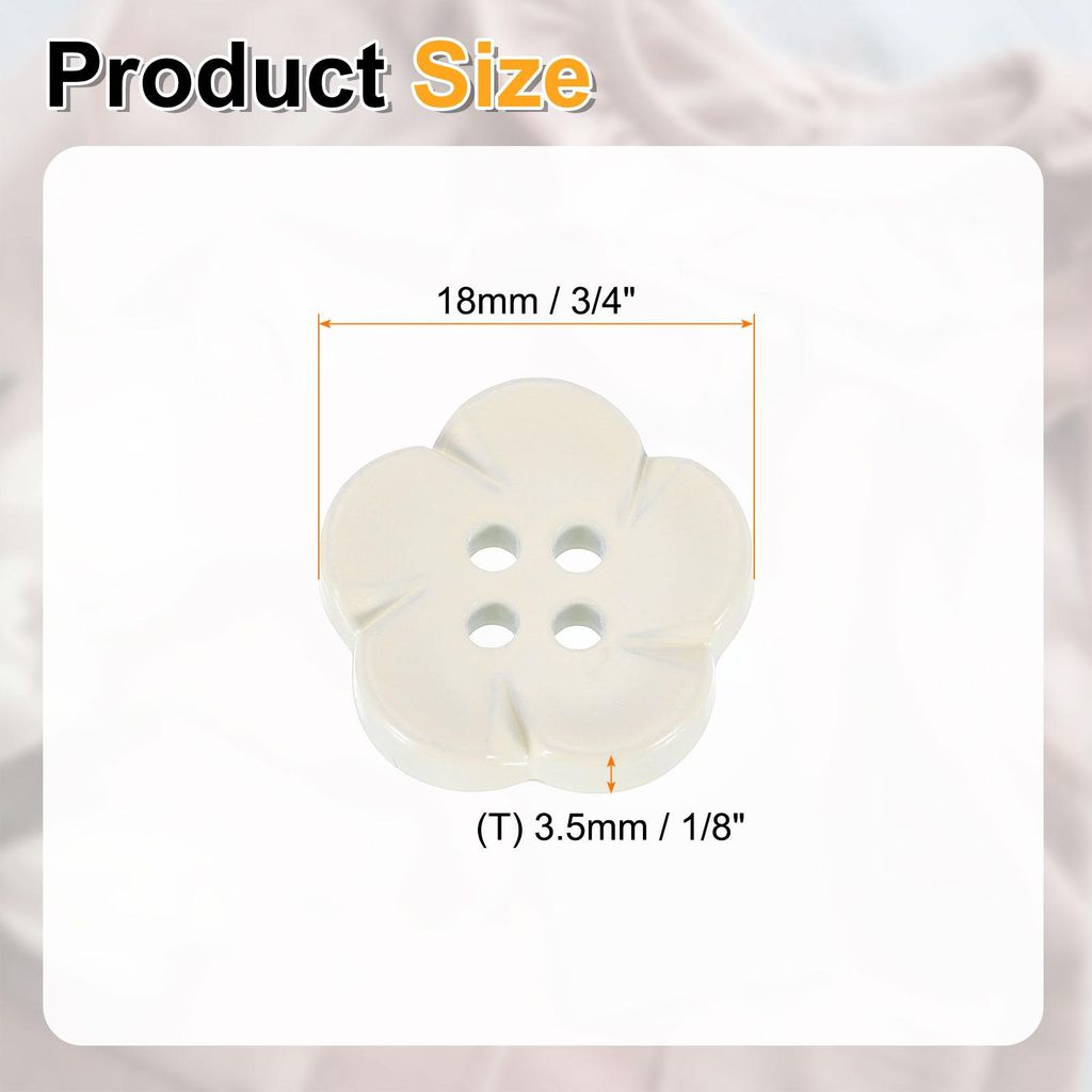 50 Stš¹ck 18 mm Blumen Harz Kn?pfe zum Ann?hen, 4 Loch N?hkn?pfe Dekorative Knopf im niedlichen fš¹r Handwerk Bastelarbeiten Cardigans Kleidung...