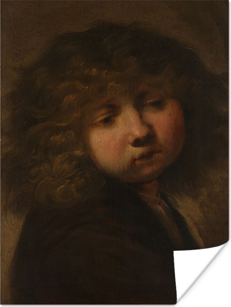 MuchoWow Poster Der Kopf des Jungen - Rembrandt van Rijn 30x40 cm - Wandplakat - Poster Kinderzimmer