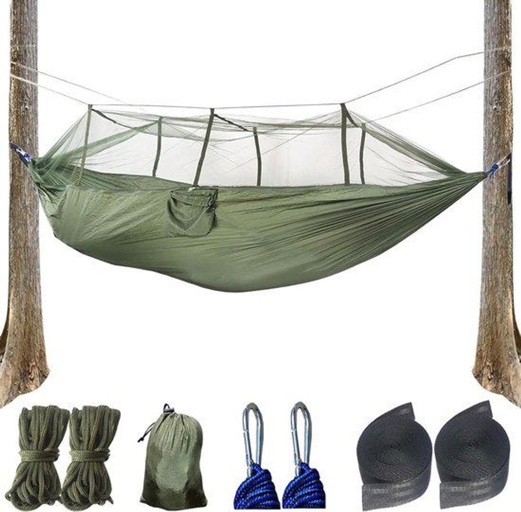 Leichtgewichts Campingmat mit Insektenschutz für draußen - Gartenmat für Camping und Wandern - Tragfähigkeit 200 kg - 260 x 140 cm