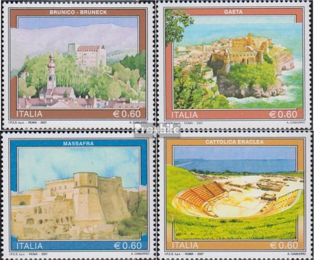 Briefmarken Italien 2007 Mi 3170-3173 (kompl.Ausg.) postfrisch Tourismus