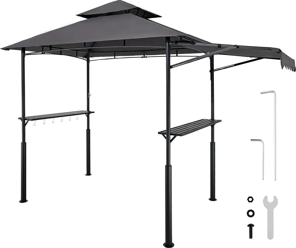 Abri BBQ-Gazebo pour terrasse et jardin avec toit ventilé anti-fumée