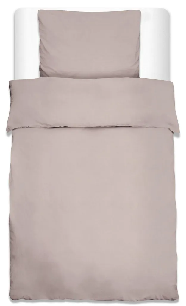 Parure de lit 2 pièces Julie Beautissu en coton Renforcé 155x220 cm Taupe