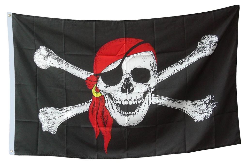 BestSaller 1527 Piraten-Flagge, Totenkopf Fahne mit Ösen Produktbild 