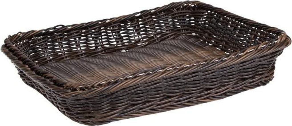 APS 40229 GN 2/3 Korb GN-LINE, Polypropylen, Edelstahldraht im Rand, 32,5 x 35,4 cm, Höhe 6,5 cm, schwarz/braun