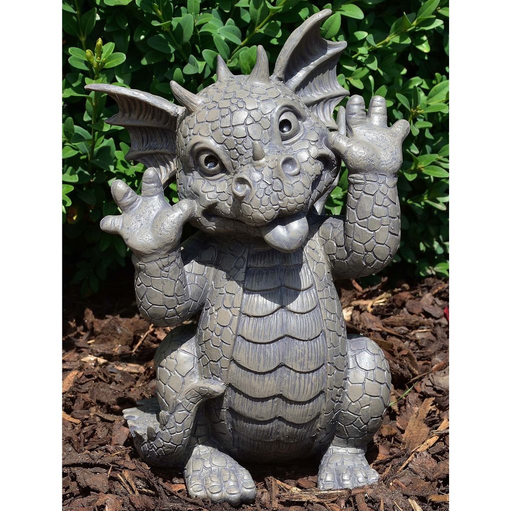 Gartendrache schneidet Grimasse Drache Figur Gargoyle Produktbild 