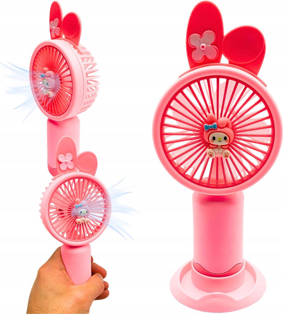 Mini ručný ventilátor Kuromi na cesty, USB ventilátor pre Obrázok produktu 