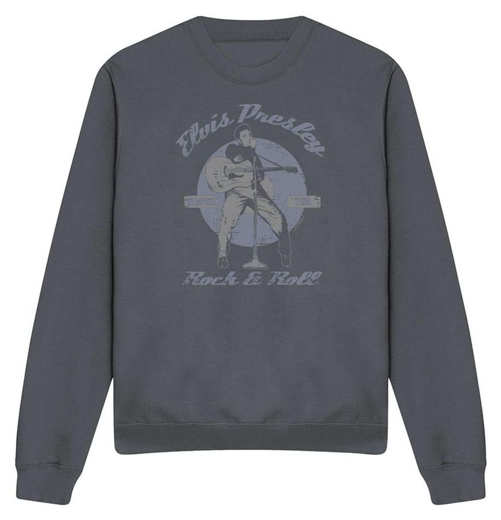 Elvis Presley - "Rock Roll" Sweatshirt für Herren/Damen Uni TV32872 (S) (Holzkohle)