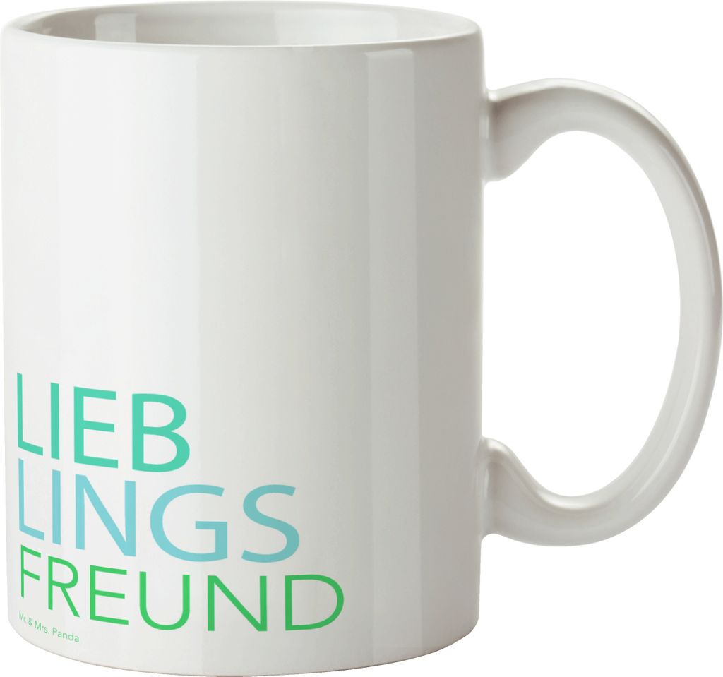 Mr. & Mrs. Panda Kaffeetasse Freund - Weiß - Geschenk, schöne tasse, Spruch, Mann, Teetasse, Ehemann, Becher, Geschenkidee, Bro, Kaffeebecher, Pa...