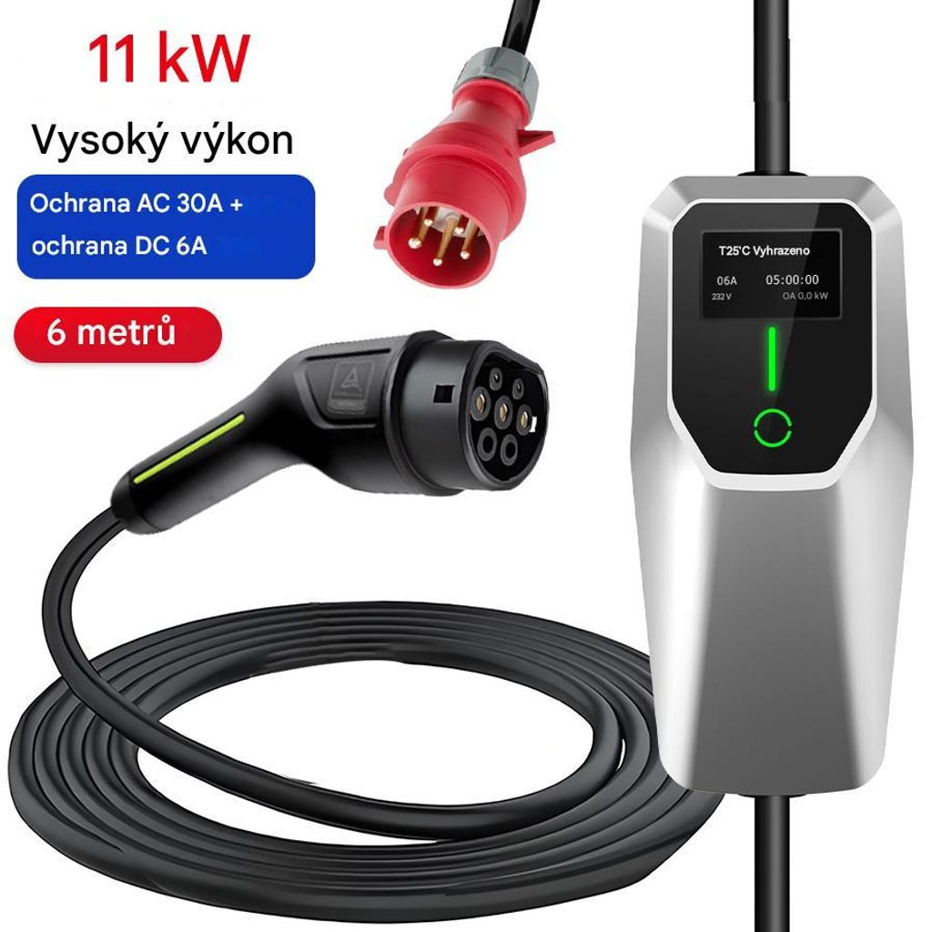 Nabíječka pro elektromobily 11KW 6-16A EVSE EU, nabíjecí Obrázek produktu 