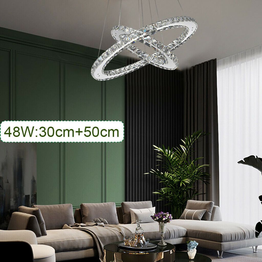 48W LED Kristall Deckenleuchte Deckenlampe Badleuchte Licht Schlafzimmer Warmwei 