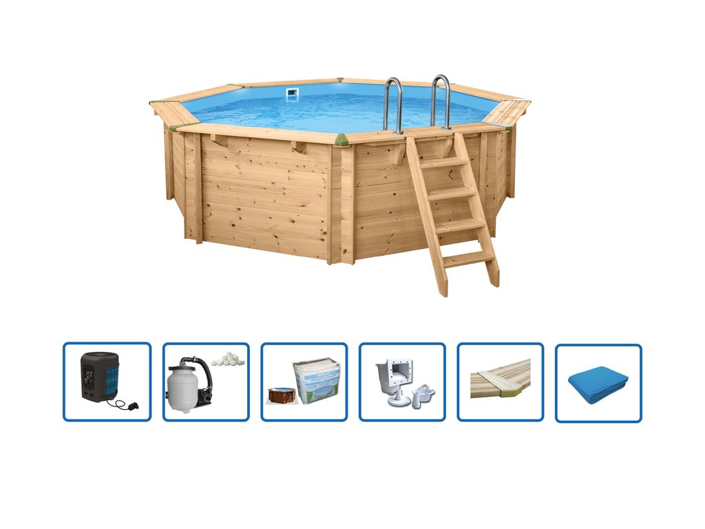 Interline Java Holzpool Ø 4,40 m × 1,36 m – Wärmepumpe-Set Produktbild 