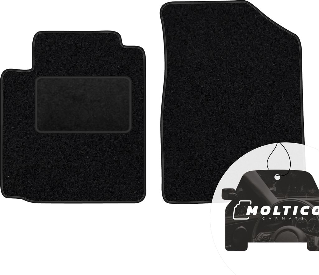 moto-MOLTICO Vorne Fußmatten Auto Velours Autoteppiche Schwarz Automatten Set 2-teilig passend für Toyota Yaris Verso 1999-2005