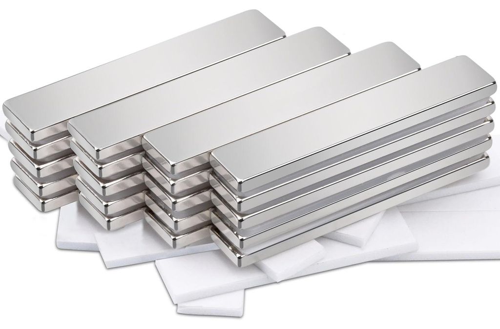 20 extra starke Neodym-Magnete, 50 x 10 x 3 mm, rechteckig, superstarke Seltenerdmagnete, Neodym-Magnete für Pinnwände, Küchenschränke, Magnett...