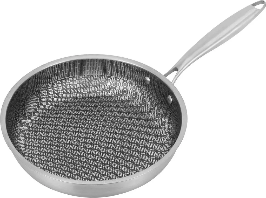 Padella Inox Nido d'Ape 28cm - Design Grigio Chiaro e Antiaderenza Top