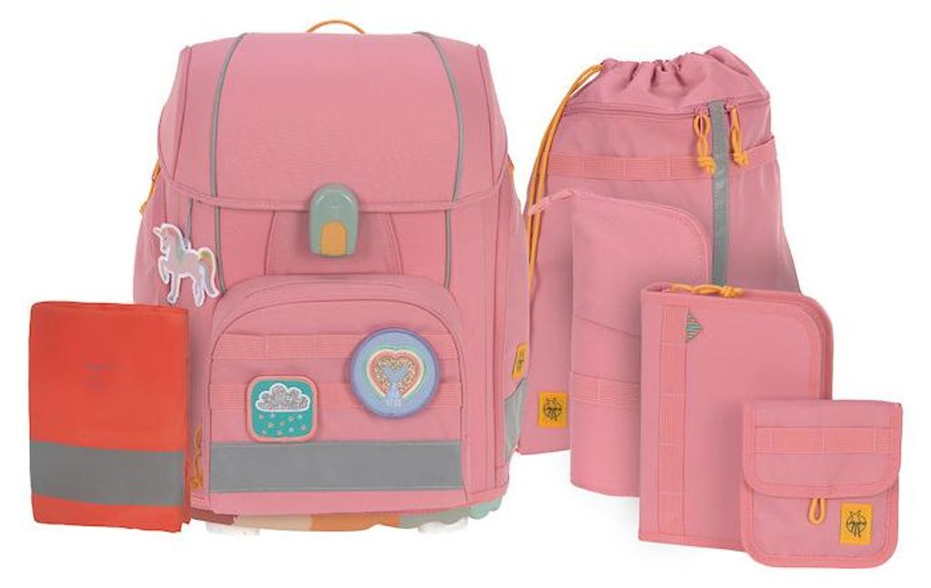 Ensemble de cartables Lässig, 7 pièces, Boxy Unique rose Image du produit 