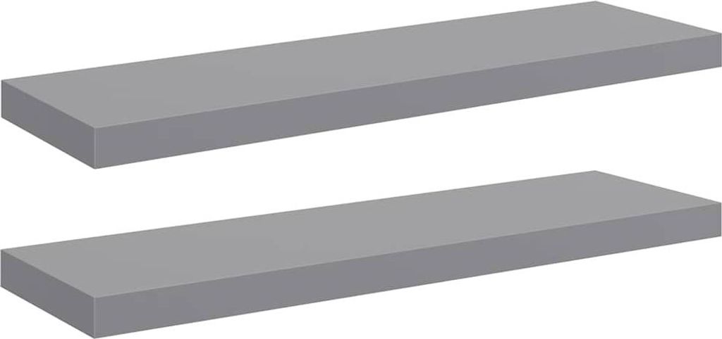 vidaXL Závěsné police 2 ks. Šedá 80x23,5x3,8 cm MDF Obrázek produktu 