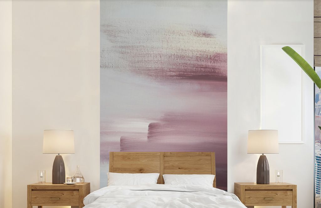 MuchoWow Fototapete für Wohnzimmer oder Schlafzimmer Wandtapete Vinyl Motivtapete Malerei - Ölgemälde - Abstrakt - 120x240 cm - Hintergrundbild