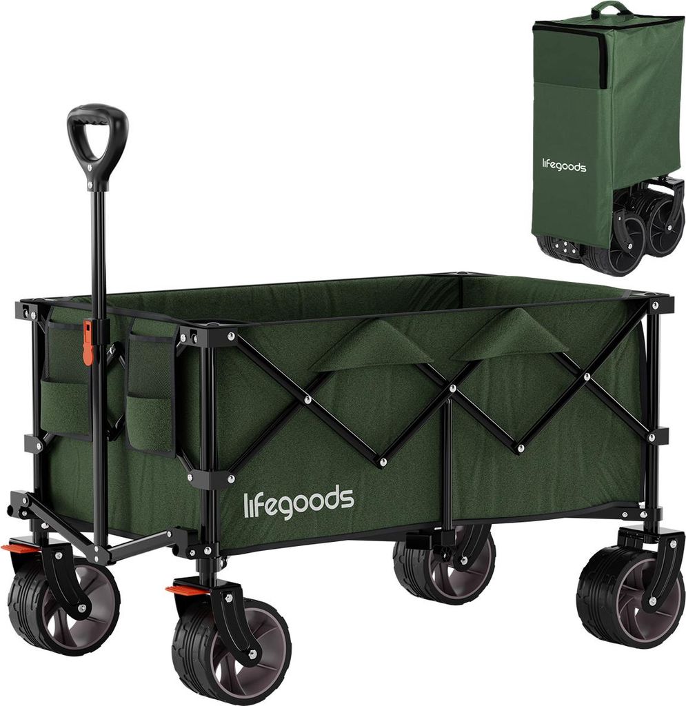 LifeGoods Bollerwagen - XL - Faltbar - 100KG - 200L - Produktbild 