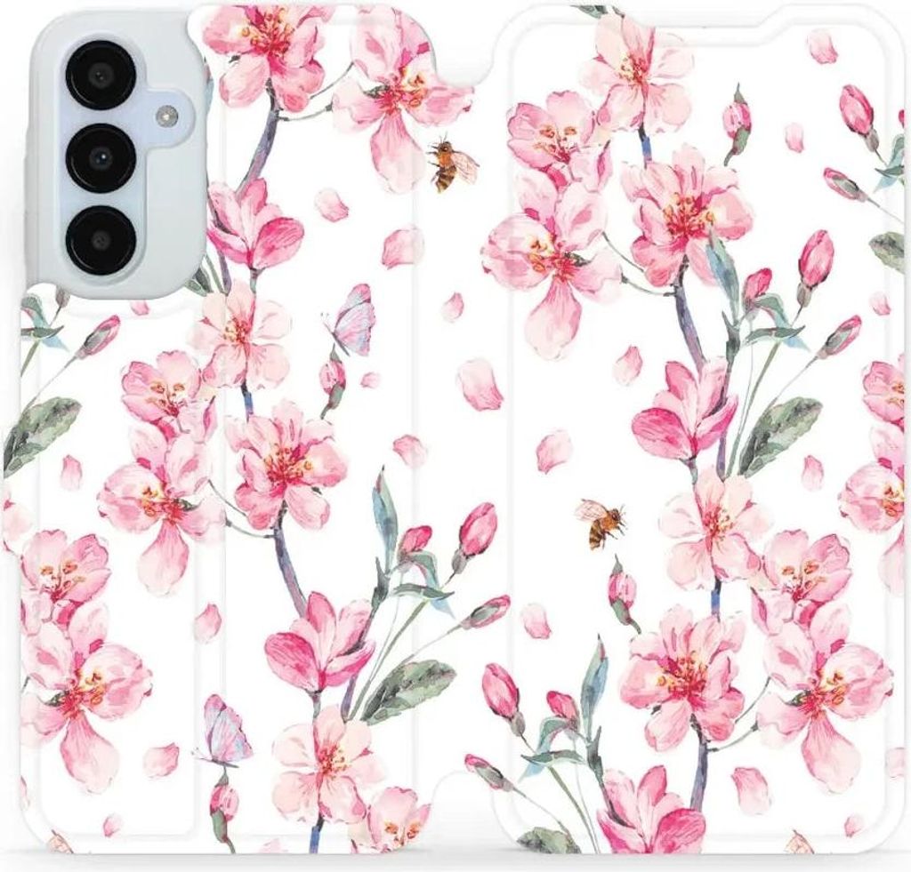 Handyhülle mit klappe für Galaxy A25 5G, Mobiwear Book, Rosa Frühling